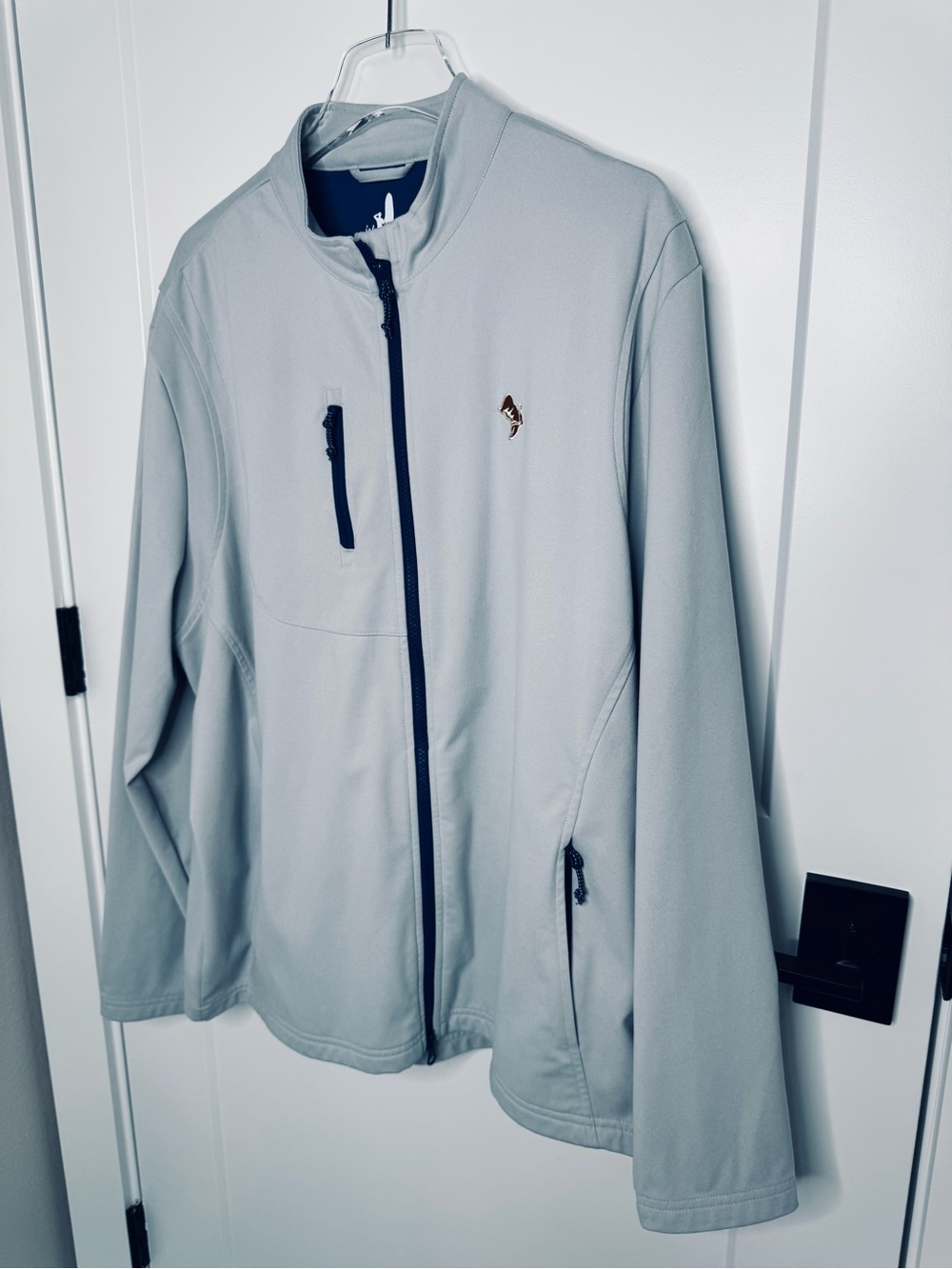 Johnnie-O The Men's Fade Gray/Chrome Full-Zip Fleece Jacket Embroidered Size XL - Picture 3 of 7
